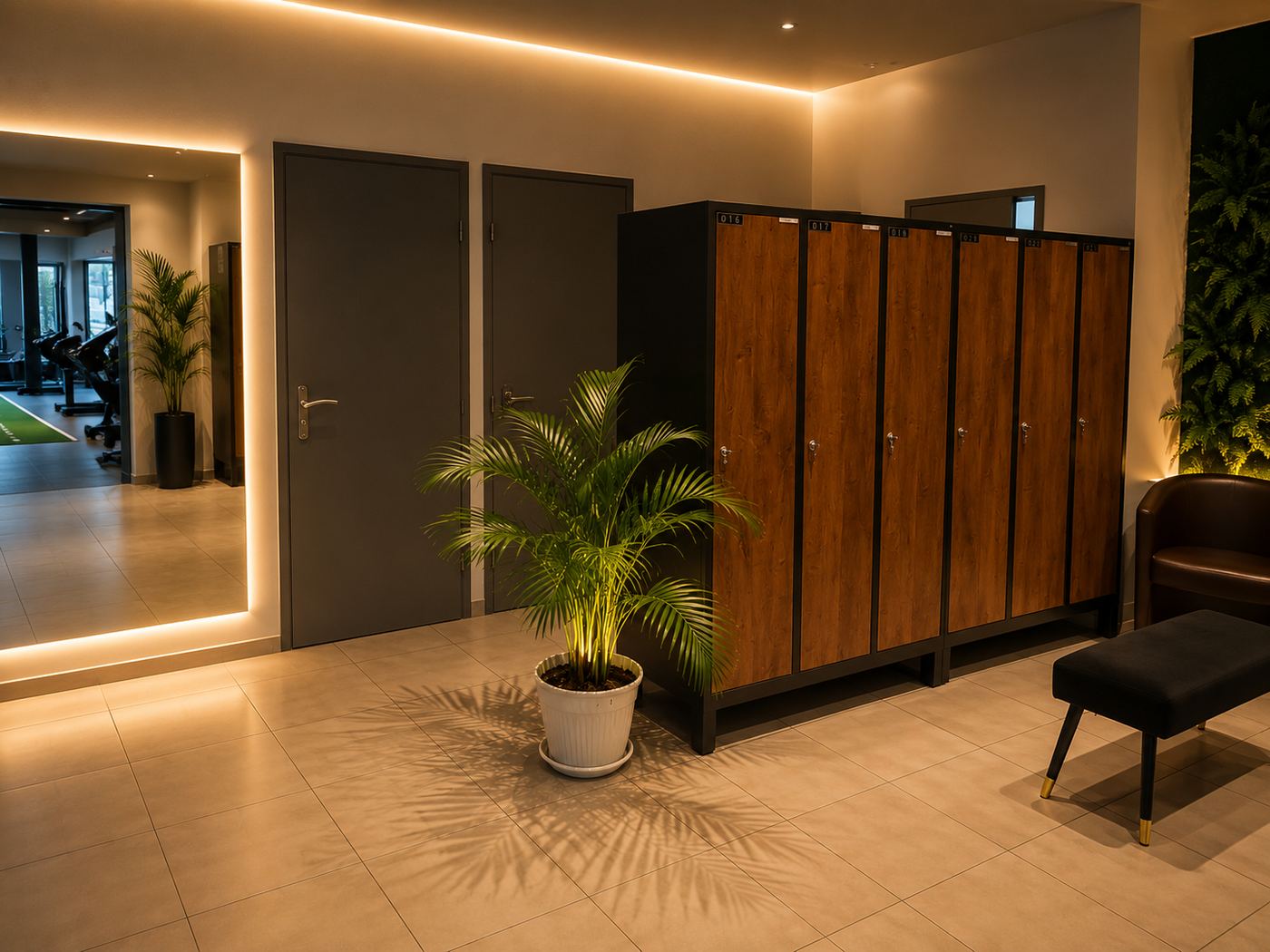 Les vestiaires du Studio 360 Wellness